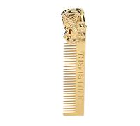 TOPINCN Pettine per Barba in Acciaio Inossidabile, Forma a Ritratto (GOLD) | Materiale durevole, design dei denti leviganti, adatto ai viaggi, adatto per capelli fini, strumento per lo styling della