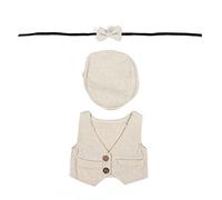 TOPINCN Photography Waistcoat Clothes for Babies, Adorable 3-Piece (#1)