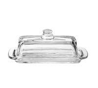 TOPINCN Piatto per Burro in Vetro con Coperchio Ermetico, Contenitore per Burro Rettangolare con Coperchio, Vassoio Grande per Servire il per Tavolo, Piano di Lavoro (chiaro)