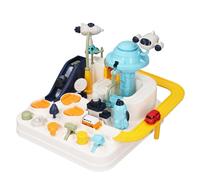 TOPINCN Piste per Auto Giochi di Giocattoli, Pista da Corsa Avventurosa con 6 Pulsanti di Controllo 9 Livelli di Sfida, Piste di Collegamento Meccanico per Bambini Dai 3 Anni in su