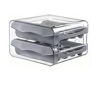 TOPINCN Porta Uova per Frigo in Plastica Doppio Strato Cassetto (GRAY)