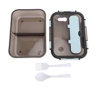 TOPINCN Portapranzo a Scomparto Quadrato, 1100 Ml, Materiale Adatto Al Microonde, Design per la Separazione degli Alimenti in 4 Sezioni, Contenitore per il Pranzo Portatile per Ufficio (BLUE)