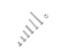 TOPINCN Pratico Assortimento di Dadi e Viti/elementi di Fissaggio in Acciaio Inossidabile A2, Adatto per L'installazione di Apparecchiature di Comunicazione, 250 Pezzi (C: Testa piatta)