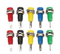 TOPINCN Presa da Pannello da 2 Mm Presa Jack A Banana in Ottone di Alta qualità per Inverter, 5 Colori 30 Vca-60 Vcc/Max. 10 A, Strumenti Elettronici