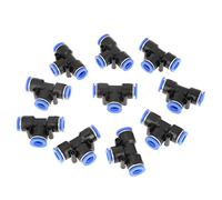 TOPINCN Racking Pneumatici 3/8 Tubo - Connetti Rapidi di Connessione Sicuri - Tipo T Fissaggio T Airline 10 PC Easy Installazione per L'utilizzo del Compressore D'aria