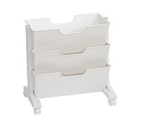 TOPINCN Scaffale Mobile a 3 Livelli, Libreria con Rotelle Scaffale per Libri Mobile in Plastica per Cartelle di File Carrello con Ruote per Studio Ufficio Casa Soggiorno