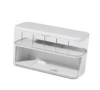 TOPINCN Scatola Porta Cavi, Organizer da Scrivania con 10 Scomparti per Cavi Telefonici, Caricabatterie, Cuffie, con Coperchio Sigillato per Protezione Dalla Polvere, Materiale ABS per (WHITE)