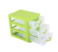 TOPINCN Scatola portaoggetti per cassetti, Organizer per cassetti in plastica, per Camera da Letto, Cucina, Soggiorno, Mantieni Pulito e ordinato(3 Strati di Verde)