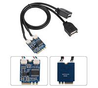 TOPINCN Scheda Riser USB M.2 NGFF Adattatore di Espansione Efficiente per Desktop e Notebook Cavo Convertitore di Interfaccia KEY A-E a Doppia Porta USB 2.0 Ideale per Dispositivi Mini Utenti