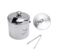 TOPINCN Secchiello per il Ghiaccio in Acciaio Inossidabile da 2 Litri, Secchiello per il Ghiaccio a Doppia Parete Isolato Sotto Vuoto con Coperchio, Filtro e Pinza per Ghiaccio per