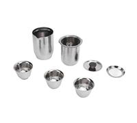 TOPINCN Set da tè da Viaggio Leggero Ti, Set da tè Gongfu Portatile Moderno Isolato a Doppio Strato da 300 Ml con Filtro Ti Integrato, per Viaggi di Lavoro, Campeggio, Ufficio, Regalo