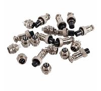 TOPINCN Set di 10 Connettori in Zinco per L'aviazione GX12 Spina a 4 Pin 12 Mm per Automazione Informatica e Uso Audio/video