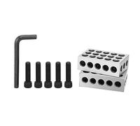 TOPINCN Set di Blocchi 1-2-3 Ad Alta Precisione da 1 Paio con Scatola di Stoccaggio, Precisione 0,0001 Pollici, Acciaio Cromato, per Fresatrici, 5, X 8,3 X,8 Pollici