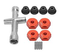 TOPINCN Set di Chiavi a Croce con Adattatore Esagonale per Ruota Leggero da 12 Mm per Auto RC 1/10, Accessorio RC con Dado Antiscivolo in Lega di Alluminio Stabile (rosso)