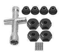TOPINCN Set di Chiavi a Croce con Adattatore Esagonale per Ruota Leggero da 12 Mm per Auto RC 1/10, Accessorio RC con Dado Antiscivolo in Lega di Alluminio Stabile (BLACK)