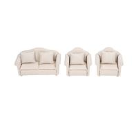 TOPINCN Set di Divano della Casa delle Bambole 1:12, Realizzato in Birchwood, Design Ad Alta Simulazione, Ideale per la Vita della Vita delle Bambole