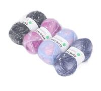 TOPINCN Set di Filati per Maglieria Morbidi e Attraenti, Filo per Uncinetto Brillante, 4 Rotoli per Artigiani (Tipo 2 (Bianco, Acquamarina, Azzurro, Blu scuro))