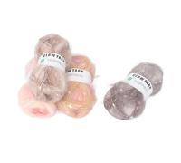 TOPINCN Set di Filati per Maglieria Morbidi e Attraenti, Filo per Uncinetto Brillante, 4 Rotoli per Artigiani (Tipo 1 (Bianco, Grigio, Marrone chiaro, Marrone)