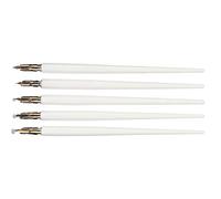 TOPINCN Set di Penne in Legno con 5 Pennini per Calligrafia e Pittura, Materiali Artistici Ecologici in Confezione Regalo (asta sottile bianca)