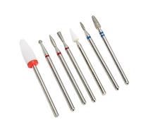 TOPINCN Set di Punte per Trapano per Unghie Strumenti Professionali Versatili per Manicure e Pedicure per Tutti i Lavori Sulle Unghie 7 Pezzi Punte per Trapano in Carburo di Tungsteno per Naturali e