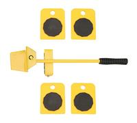 TOPINCN Set per il Trasporto di Mobili Pesanti Sollevatore Facile per Mobili per Spostare Oggetti Pesanti Rotella di Scorrimento Liscia Plastica ABS Ferro Giallo 4x3,1x0,9 Pollici