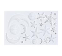 TOPINCN Stampo in Silicone per Fondente, Forma a Stella e Luna e Faccina,
