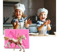 TOPINCN Stampo in Silicone per Torte 3D Carosello Cavallo, Non Stick per