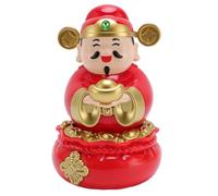 TOPINCN Statua CAI Shen Ad Energia Solare, Dio della Ricchezza Che Scuote la Testa Decorazione Feng Shui, Scultura del Dio della Fortuna, Figura Che Annuisce Automaticamente per il