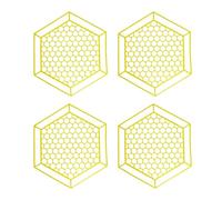 TOPINCN Stazione di Riposo per Api, Vassoio Galleggiante Cavo in Plastica Addensata da 4 Pezzi con Motivo e Bordo Anti-Ribaltamento, Disco di Alimentazione per Bere Api Galleggiante per (YELLOW 4PCS)