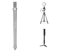TOPINCN Supporto per Picchetto Terra con Interfaccia a Vite 3/8 Pollici Accessori per Fotocamera Portatile con Punta per Treppiede Monopiede Durevole in Acciaio Inossidabile (12 cm)