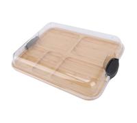 TOPINCN Tagliere per Salumi in Legno con Coperchio Trasparente Vassoio da Portata per Formaggi a 5 Sezioni per Intrattenere gli Ospiti Durante i Picnic