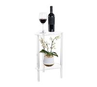 TOPINCN Tavolo di estremità Trasparente a 2 Livelli, Tavolo Laterale Angolo Acrilico Piccolo Comodino per Soggiorno, Camera da Letto, Bagno, 13.4x19.7in, Assemblaggio Facile,