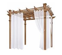 TOPINCN Tende da Esterno Impermeabili per Parasole da Giardino, Tende in Poliestere Che Bloccano Il Sole 52x84 Pollici per Patio e Camera da Letto (White)