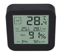 TOPINCN Termometro Igrometro con Touch Screen LCD a Doppia Faccia, Timer, con Retroilluminazione, Sensore Ad Alta Precisione per il Monitoraggio dell'umidità della Temperatura Interna, e (BLACK)