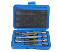 TOPINCN Torx in Acciaio Al Cromo Vanadio da 7 Pezzi Adatto per Set di Bussole a Stella 3/8 Albero Lungo per Sistemi di Fissaggio Torx Custodia in Plastica Portatile per un Facile Trasporto