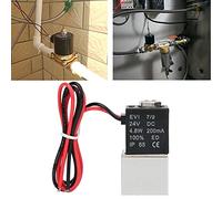 TOPINCN Valvola Magnetica a 24 V Lunga a 24 V per Olio d'Acqua dell'Aria, Valvola a Prova di Polvere Impermeabile IP65 con Una Struttura Semplice Semplice Manutenzione, Adatta per Diverse (G1/8")
