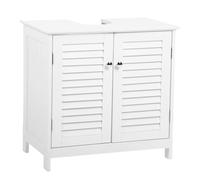 TOPINCN Vanizzazione del Bagno, Mobile per Lavandino da Bagno Autoportanti a Forma di Taglio a Forma di Lavandino con 2 Porte e Gambe Elevate per L'organizzazione Domestica (WHITE)