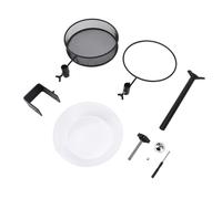 TOPINCN Vaschetta e Mangiatoia per Uccelli da Ponte con Vassoio in Rete, Mangiatoia per Binario con Morsetto Regolabile Staccabile per la Decorazione del Cortile del Portico del Balcone