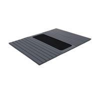 TOPINCN Vassoio per Braccioli per Divano, Tavolino, Vassoio di bambù, Realizzato in Bambusoideae Isolato di Alta qualità con Morbido Silicone per Bevande, Snack, Telecomando, Telefono (Grigio chiaro)