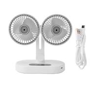 TOPINCN Ventilatore da Scrivania a Doppia Testa, Ventola di Raffreddamento USB, Oscillazione Automatica Display Digitale, Timer Intelligente, Funzionamento Silenzioso e Leggero, per