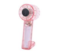 TOPINCN Ventola Turbos Portatile Portatile, Strumento di Raffreddamento Trasparente Ad Alta velocità con velocità Continua a 4 Marce, Ventola Tascabile Ricaricabile Mini USB per Viaggi, (PINK)