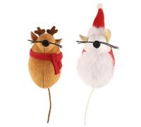 Topini natalizi in peluche per gatti Camon Set da 2 pezzi da 8 cm - Giochi per gatti - 1° ORDINE? scegli lo sconto BZR5 / BZR20 + 200 punti fedeltà