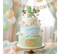 topini torta drago verde decorazioni magiche tema fantasy accessori festa
