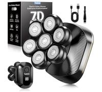 Topipop Rasoio Testa Calva,7D Rasoio Testa Calva Zero Assoluto,La Testa Impermeabile per Rasatura a Secco e Bagnato,Rasoio Elettrico Capelli Uomo 0 mm con Display LED Rasa e Taglia Capelli a Zero