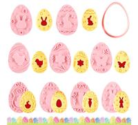 TOPJOWGA Formine Biscotti Pasqua, 9 Pezzi Tagliabiscotti di Pasqua, Stampi Biscotti Pasqua, Taglia Biscotti Pasquali, Inox Modello Pasqua, Regalo Pasquale Ideale Pulcino, Coniglio, Carota