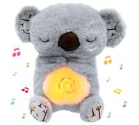 TOPJOWGA Peluche Musicale con Rumori per Neonato, Giocattolo Koala Soffice Relax Giocattolo, Luce Notturna Bambini Neonate Regalo, Con Movimento Respiratorio Ritmico E Musica