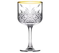 Topkapi Doro Gin Eterno │ Bicchieri da cocktail Aperol Spritz Calici Set di 4 bicchieri con bordo dorato, ~ 520 ml, favolosi per bar, club, casa e feste