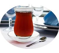 Topkapi - Set da tè turco Galata sultano, 6 bicchieri da tè, 6 sottobicchieri, 6 cucchiaini, set completo