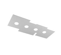 Plafoniera Moderna Rettangolare Plate Metallo Grigio 4 Luci Gx53 [EEK: A++]