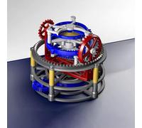 Toplionace Modello di Tourbillon a Tre Assi Stampato in 3D - Materiale Pet, Movimento con Scappamento Meccanico, 120x120mm